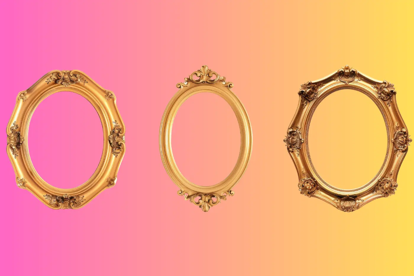 Sélection de miroirs : doré ancien, format panoramique moderne et miroir rond biseauté